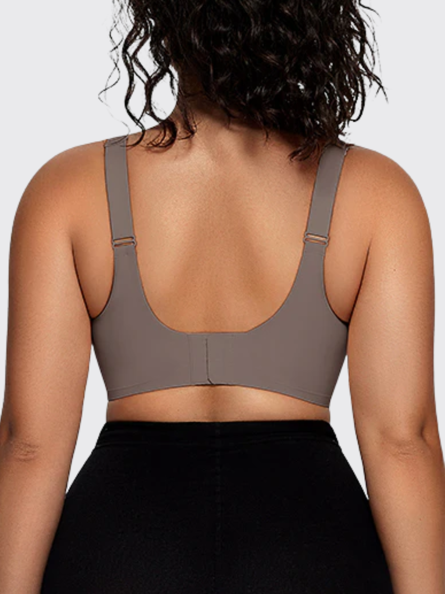 Wireless V-Neck Mesh Push-Up Bra