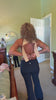 Posture bra fit demonstration in nude